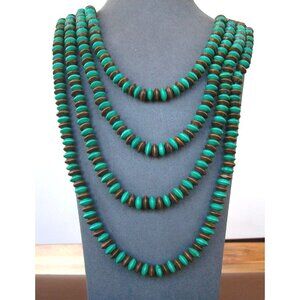 Necklace Wood with No Closer 4 Strands with Brown Beads